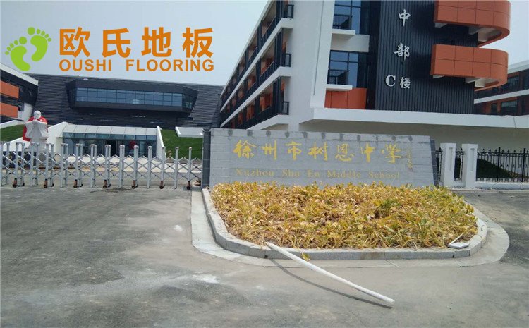 江蘇徐州樹(shù)恩中學(xué)籃球館健身房木地板案例