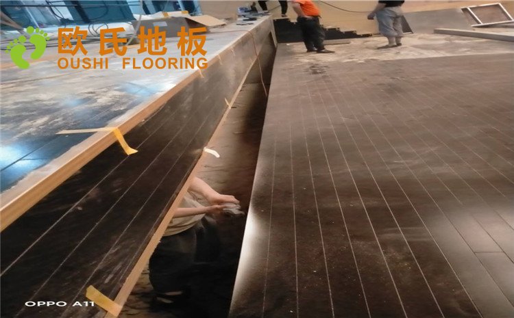 河北廊坊益田同文學校舞臺木地板項目-歐氏實木運動地板